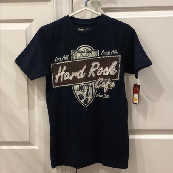 Hard Rock Cafe Tops - New Hard Rock Cafe New Delhi vintage graphic embroidered cotton crew t-shirt